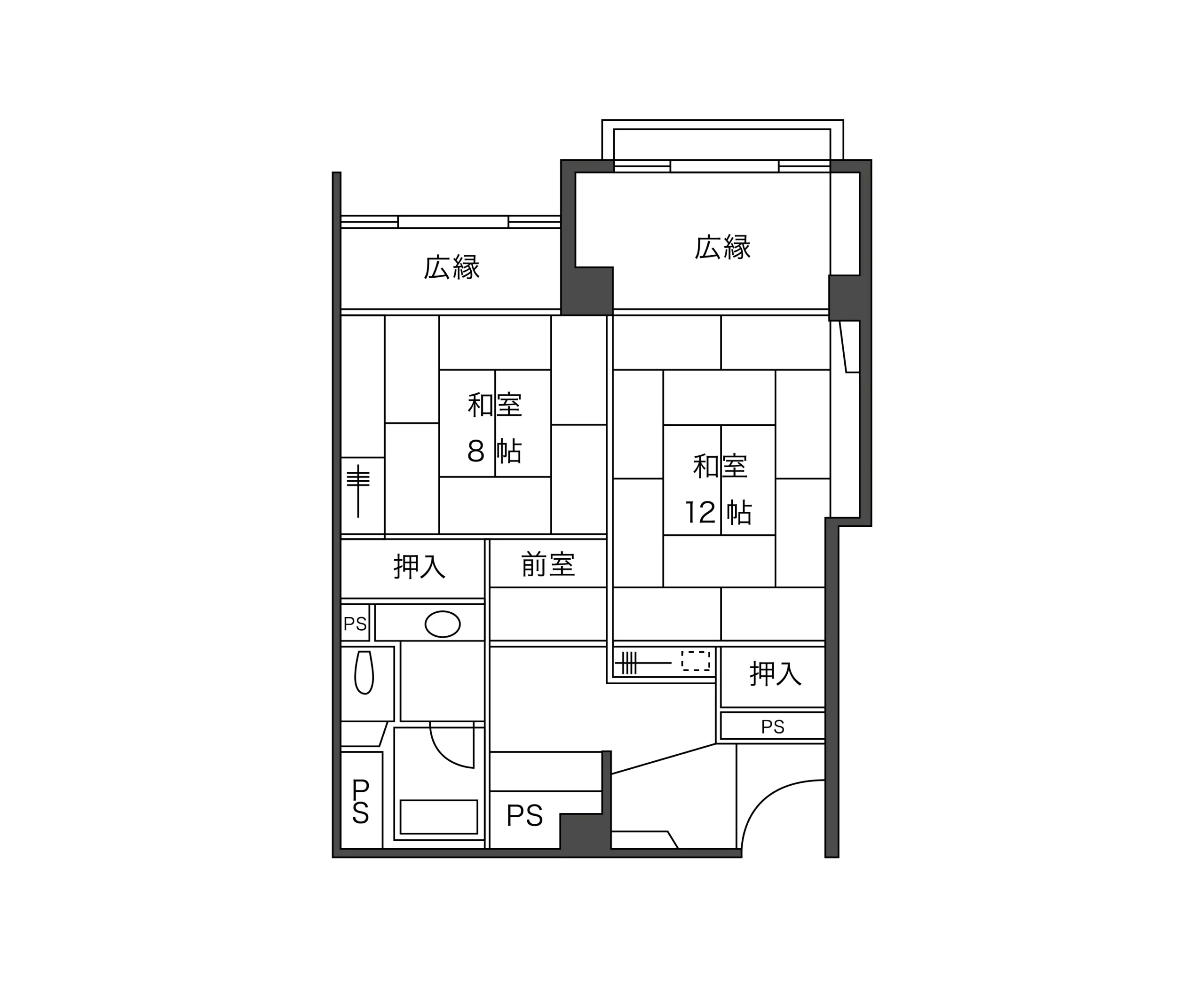 ローベット付きジュニアスイート間取り